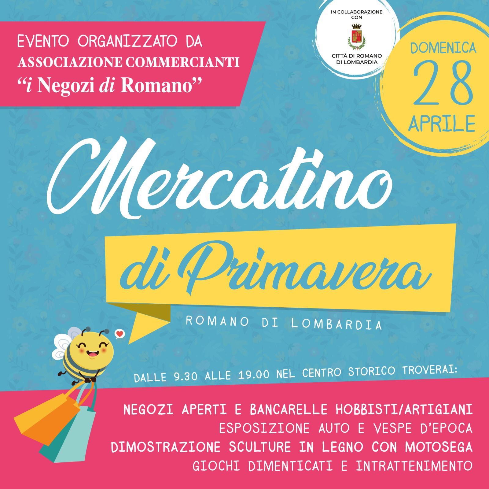 Mercatino di Primavera a Romano di Lombardia – Esposizione vespa storiche
